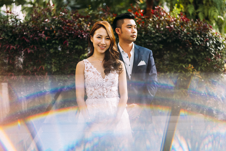 bride and groom at fort canning hotel wedding