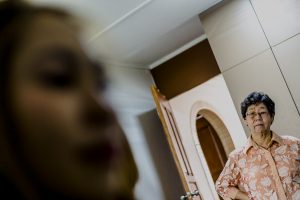 Mother getting emotional while Bride is getting ready. Tung Lok Singapore Wedding Photography